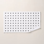 Klassiek zwart-wit puntenpatroon op wit bad handdoek (Handdoek)