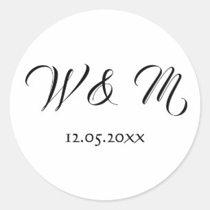 Klassiek zwart-wit ronde sticker