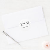 Klassiek zwart-wit ronde sticker (Envelop)