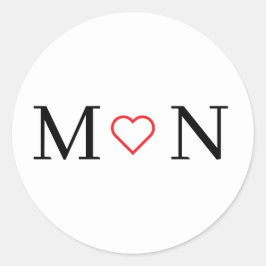 Klassiek zwart-wit ronde sticker