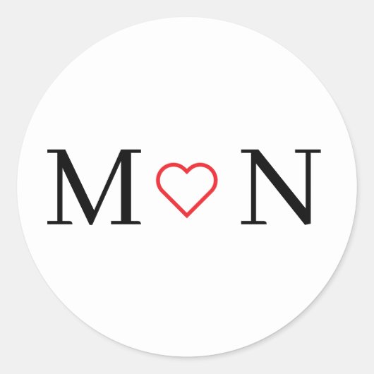 Klassiek zwart-wit ronde sticker (Voorkant)