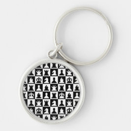 Klassiek zwart-wit schaakbordpatroon sleutelhanger
