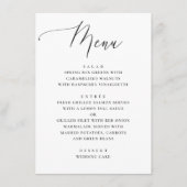 Klassiek zwart-wit schoon script bruiloft diner menu (Voorkant)