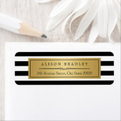 Klassiek zwart wit strepen gouden label (Insitu)