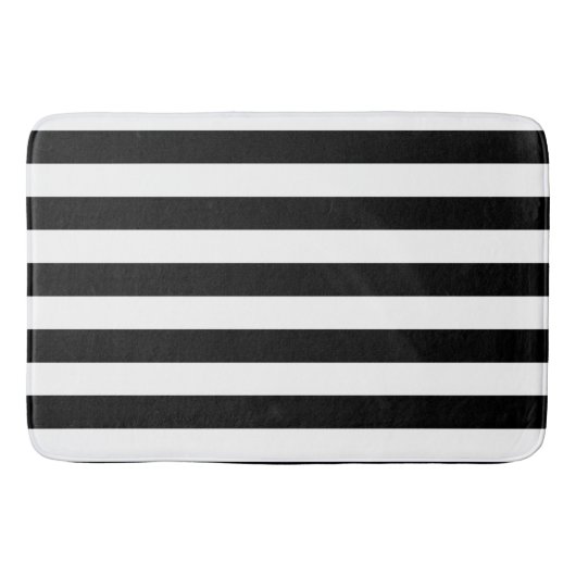 Klassiek zwart-wit striped patroon badmat (Voorkant)