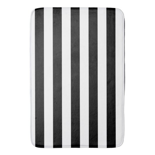 Klassiek zwart-wit striped patroon badmat (Voorkant Verticaal)