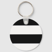 Klassiek zwart-wit striped patroon sleutelhanger (Voorkant)