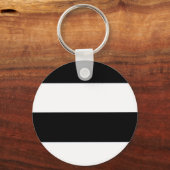 Klassiek zwart-wit striped patroon sleutelhanger (Voorkant)