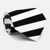 Klassiek zwart-wit striped patroon stropdas (Opgerold)