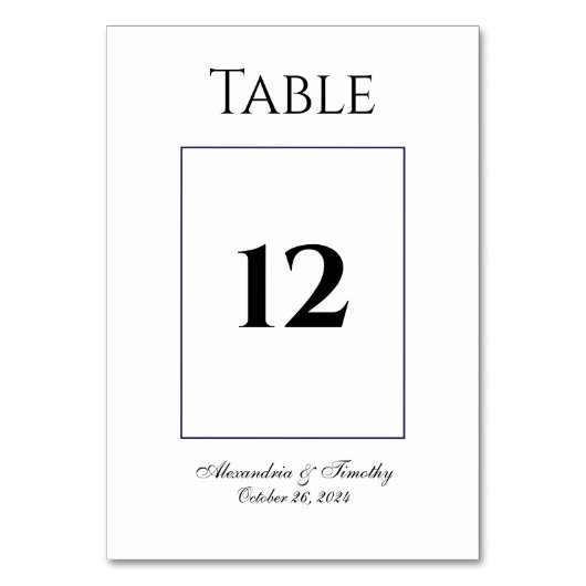 Klassiek zwart-wit tafelnummer (Voorkant)