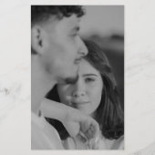 Klassiek zwart-wit tijdloos huwelijksmenu (Achterkant)