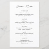 Klassiek zwart-wit tijdloos huwelijksmenu (Voorkant)