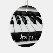 Klassiek zwart-wit toetsenbord keramisch ornament (Rechts)