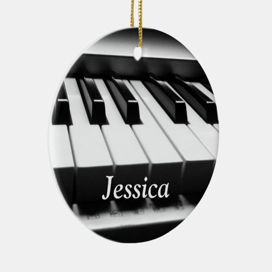 Klassiek zwart-wit toetsenbord keramisch ornament (Rechts)