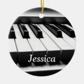 Klassiek zwart-wit toetsenbord keramisch ornament (Voorkant)