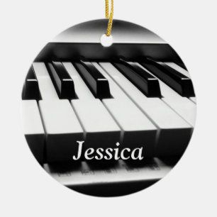 Klassiek zwart-wit toetsenbord keramisch ornament