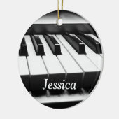 Klassiek zwart-wit toetsenbord keramisch ornament (Links)