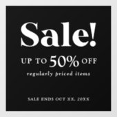 Klassiek zwart-wit uitverkoopbord voor detailhande raamsticker (Vel)