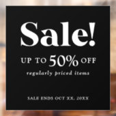 Klassiek zwart-wit uitverkoopbord voor detailhande raamsticker (Vel 2)