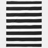 Klassiek zwart-wit verticaal gestreept fleece deken (Voorkant)