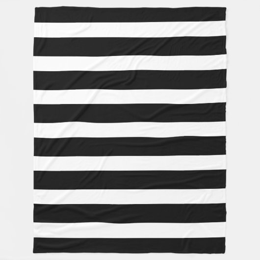 Klassiek zwart-wit verticaal gestreept fleece deken (Voorkant)