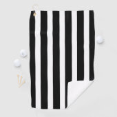 Klassiek zwart-wit verticaal gestreept golfhanddoek (Insitu)