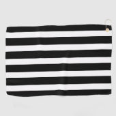 Klassiek zwart-wit verticaal gestreept golfhanddoek (Horizontaal)