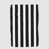 Klassiek zwart-wit verticaal gestreept golfhanddoek (Voorkant)