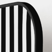Klassiek zwart-wit verticaal gestreept pickleball paddle (Links Detail)