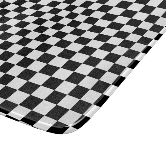 Klassiek zwart-wit vierkant patroon snijplank (Hoek)