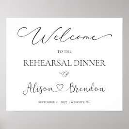 Klassiek zwart-wit welkomstbord voor de repetitie poster