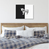 Klassiek zwart-wit zebra canvas afdruk (Insitu (Slaapkamer))