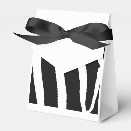 Klassiek zwart-wit zebra patroon bedankdoosjes (Voorkant Zijde)
