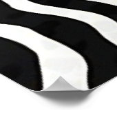 Klassiek zwart-wit zebra strepen patroon poster (Hoek)