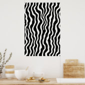 Klassiek zwart-wit zebra strepen patroon poster (Keuken)