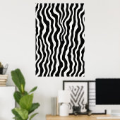 Klassiek zwart-wit zebra strepen patroon poster (Thuiskantoor)