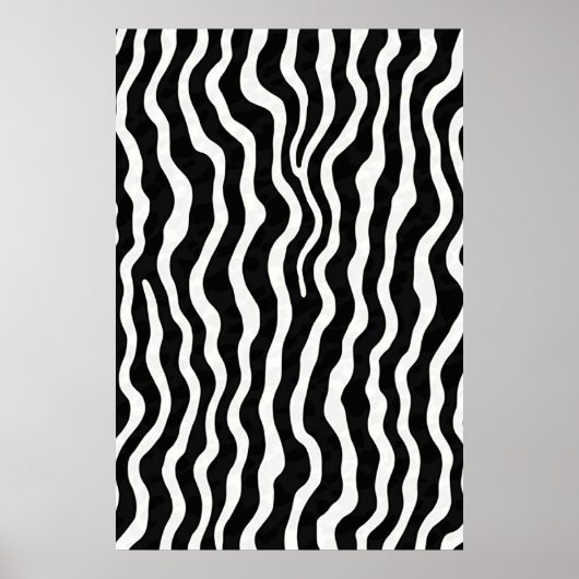 Klassiek zwart-wit zebra strepen patroon poster (Voorkant)
