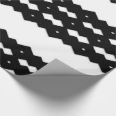 Klassiek zwart-wit zigzagontwerp cadeaupapier (Hoek)