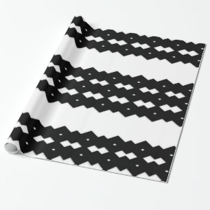 Klassiek zwart-wit zigzagontwerp cadeaupapier
