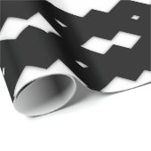 Klassiek zwart-wit zigzagontwerp cadeaupapier (Rol Hoek)