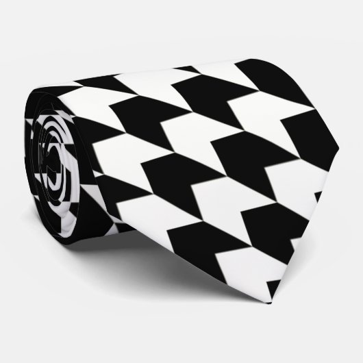 Klassiek zwart-witpatroon stropdas (Opgerold)