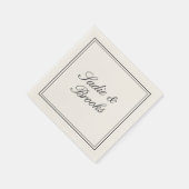 Klassiek Zwarte Script Bruiloft Servet (Hoek)