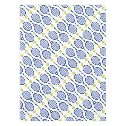 Klassiek🎾blauw, groen, wit tennis🎾 patroon tafelkleed (Voorkant)