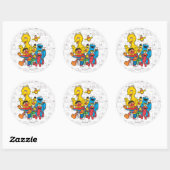 Klassieke 123 Sesame Street Ronde Sticker (Vel)