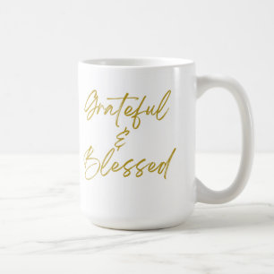 Klassieke 15 oz koffie-Mok met grateful & Blessed Koffiemok
