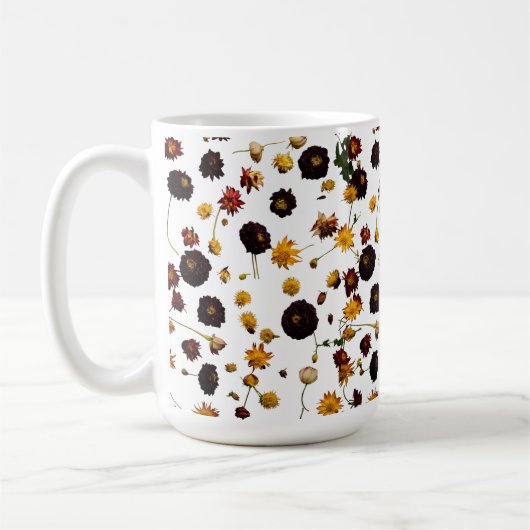 Klassieke 15 oz Mok met Floral Explosion Design (Links)