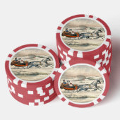 Klassieke 1853 slee-rit Currier Ives weg winter Poker Chips (Opstapeling)