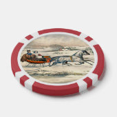 Klassieke 1853 slee-rit Currier Ives weg winter Poker Chips (Enkel)