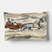 Klassieke 1853 slee-rit Currier Ives winterlandsch Etui (Achterkant)