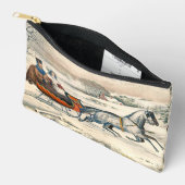 Klassieke 1853 slee-rit Currier Ives winterlandsch Etui (Open)